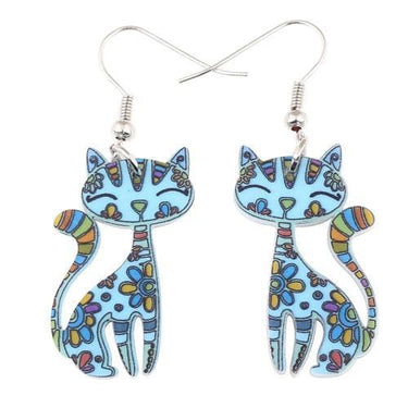 Poppy Petals Cat Floral Earrings Earrings KittyNook Cat Company Bubblegum